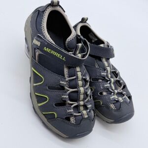 Merrell Hydro Kids Water‎ Sandals Grey Lime Green Size 2M MC54859 Hiking Shoes